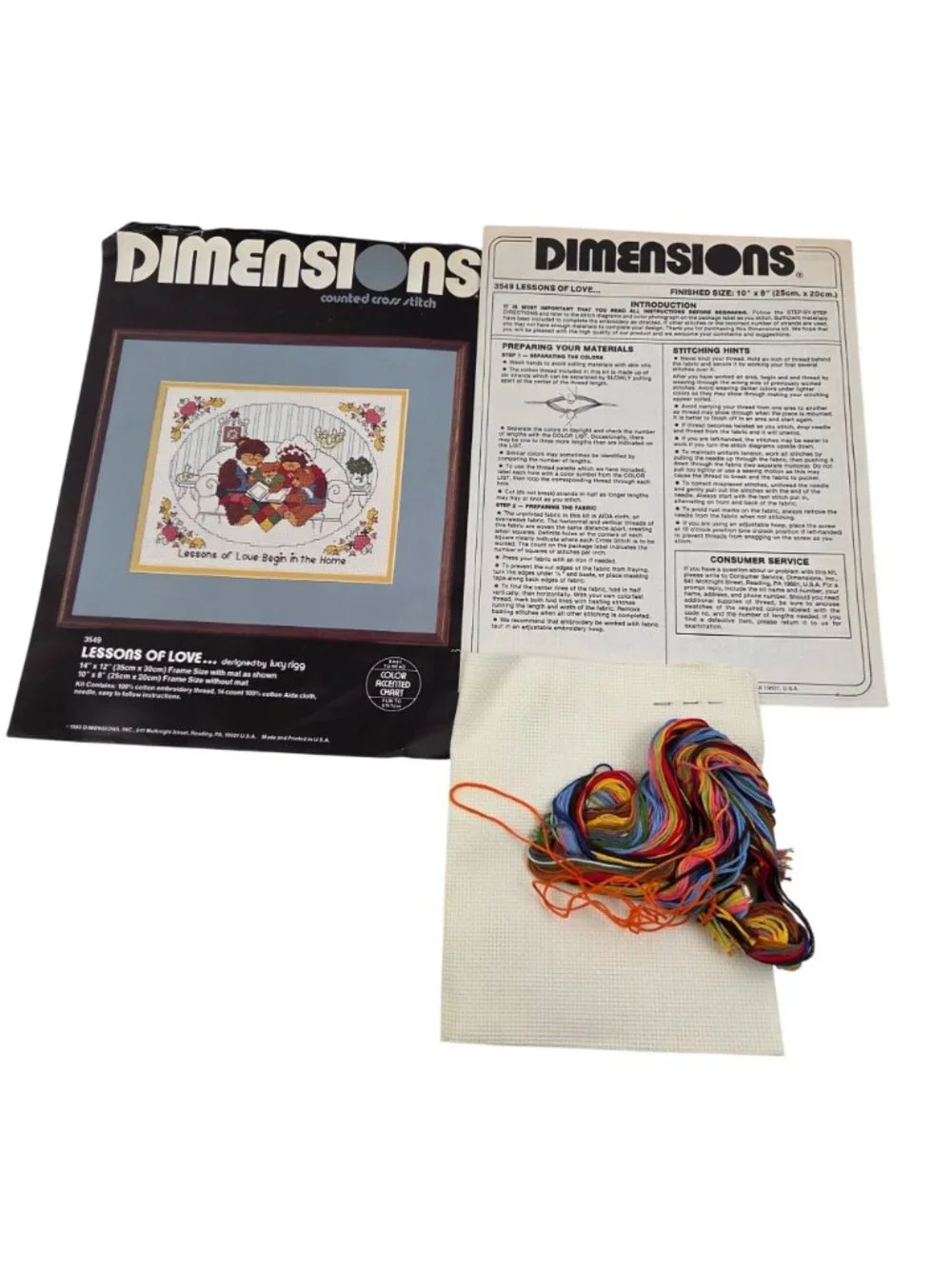 Dimensions Cross Stitch Kit 3549 Lesson Of Love Bears 1983 Lucy Rigg Unused but
